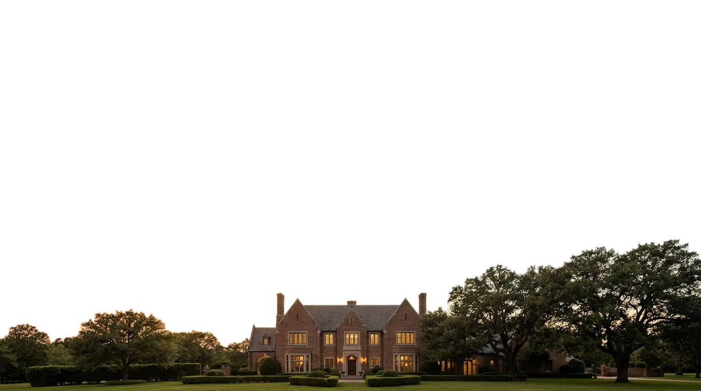 Stately Houston estate at golden hour